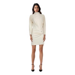 Dondup White Sheath Gathered Dress Size XS