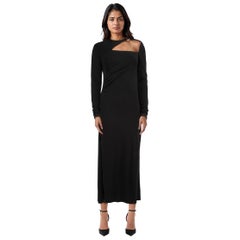 Dondup Black Cutout Detail Midi Dress Size L