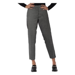 Stella McCartney Grau Wolle Tapered Zip Hose Größe M