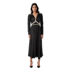 Paco Rabanne Black Maxi Crystal Embellished Dress Size XS