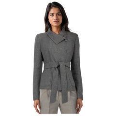 Max Mara Chaqueta de lana gris de doble botonadura Talla XL