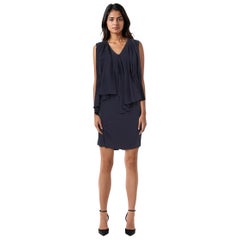 Stella McCartney Vestido ajustado drapeado azul marino Talla M