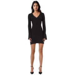 Dondup Black Longuette Ribbed Dress Size M