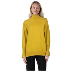 Saint Laurent Yellow Cashmere Turtleneck Top Size L