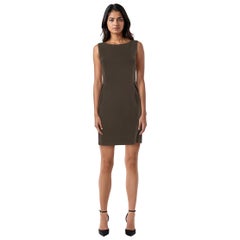 Chloé Dark Green Wool Sleeveless Dress Size S
