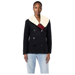 Balenciaga Cappotto con colletto in lana e panna taglia M