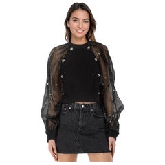 Christopher Kane - Top con maniche a palloncino a forma di stella in nero Taglia XS