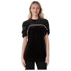Christopher Kane Black Crystal Velvet Top Size XS