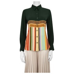 Hermès Striped Silk Long Sleeves Shirt Size S