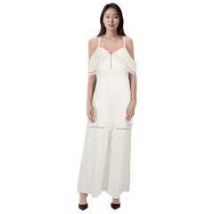 Self-Portrait - Robe blanche à fleurs avec manches drapées - Taille L