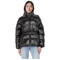 Burberry Cappotto Puffer con Logo Patch Nero Taglia L.