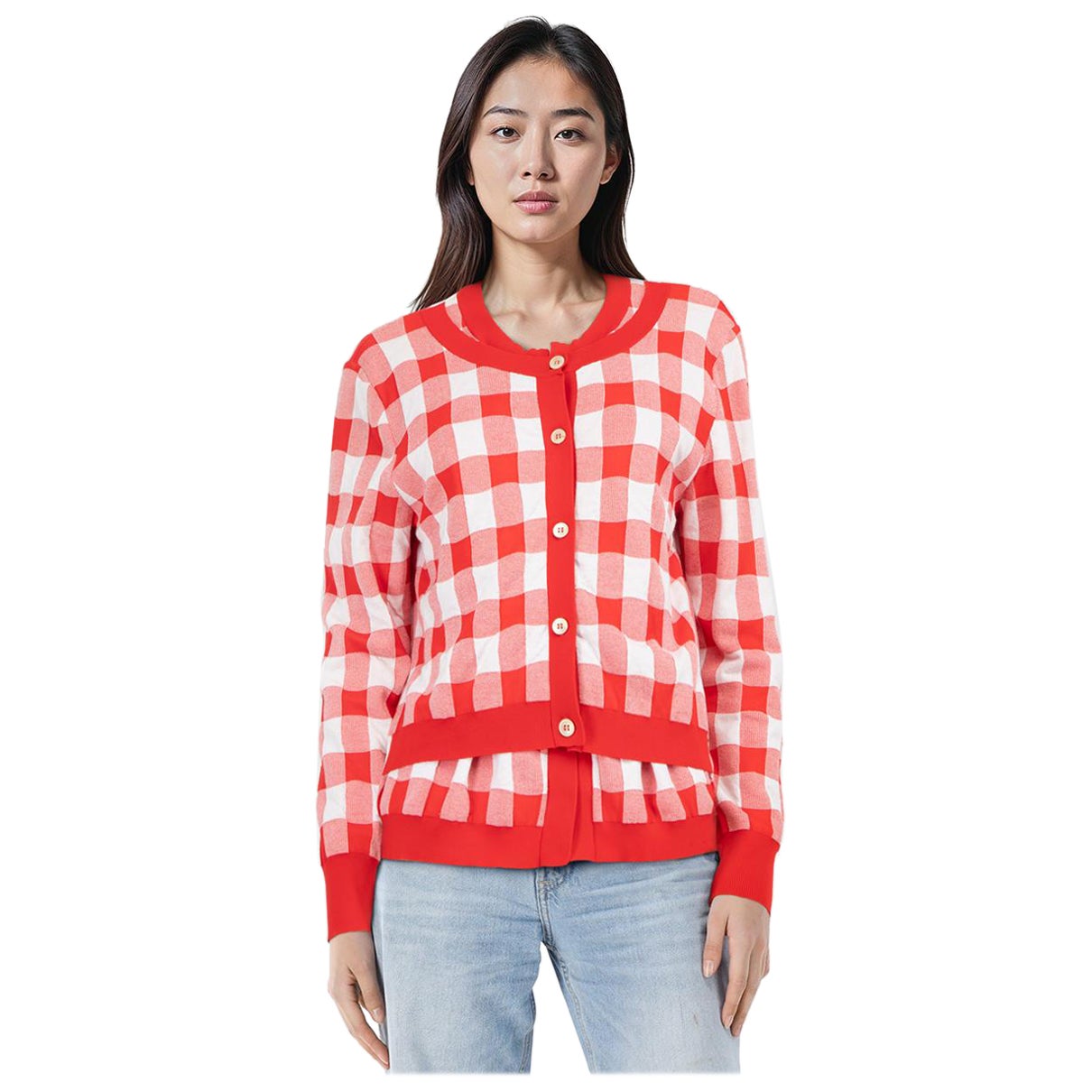 Cardigan à motif vichy à double rabat Marni Taille M en vente