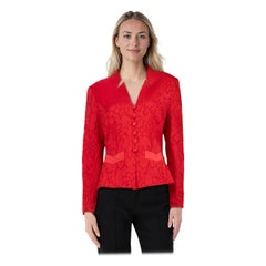 Escada Escada Couture Blazer rouge à motifs floraux Taille L