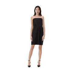Sandro Black Embroidered Stripe Strapless Dress Size L