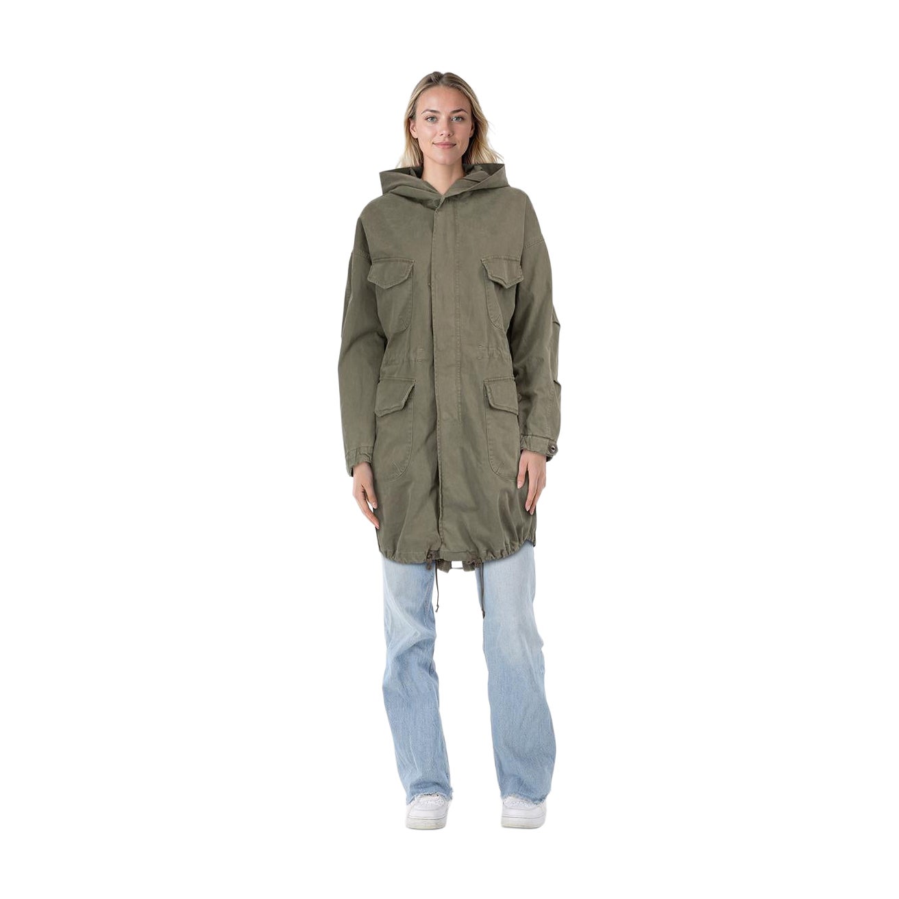 Nili Lotan Khaki Parka Hooded Coat Size S