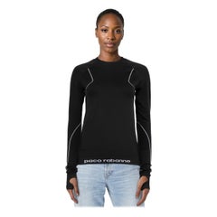 Paco Rabanne Top deportivo negro de manga larga Talla L