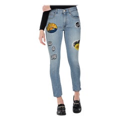 Stella McCartney - Jeans patchwork in denim blu taglia S