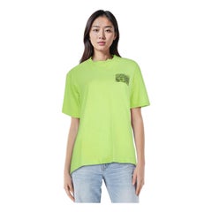 Off-White Lime Green Graphic Print T-Shirt Size S