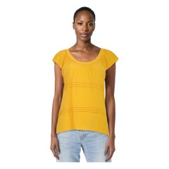 Miu Miu Yellow Silk Sleeveless Blouse Size M