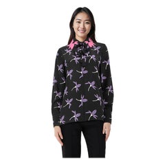 Valentino Garavani Black & Purple Silk Floral Shirt Size S