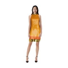 Prada Orange Silk Sequinned Dress Size S