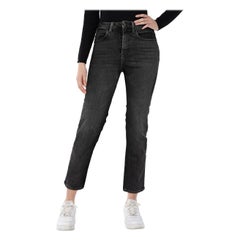 Alexander Wang Black Faded Denim Straight Jeans Size XS