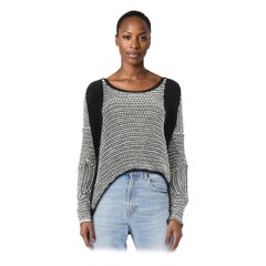 Helmut Lang Black & White Asymmetric Hem Sweater Size S