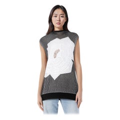 Stella McCartney Grauer ärmelloser Hoodie mit Blumenmuster Größe L