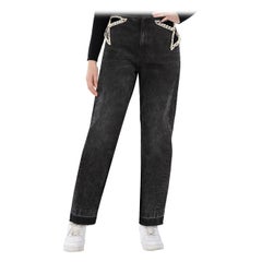Stella McCartney - Jeans in denim nero con taglio a stella - taglia S