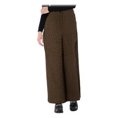 Raey Brown Houndstooth Wide Leg Trousers Size XL