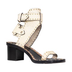 Isabel Marant Sandales Jaeryn cloutées en peau de serpent écrue taille IT 38