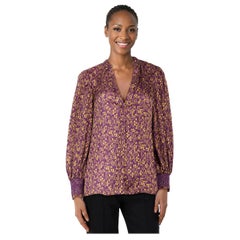 Alice + Olivia Floral Print Long Sleeve Blouse Size S