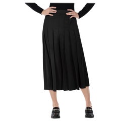 Jupe midi plissée noire Fendi, taille XXXS