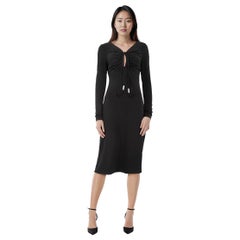 Halston Heritage Black Cut Out Detail Dress Size S