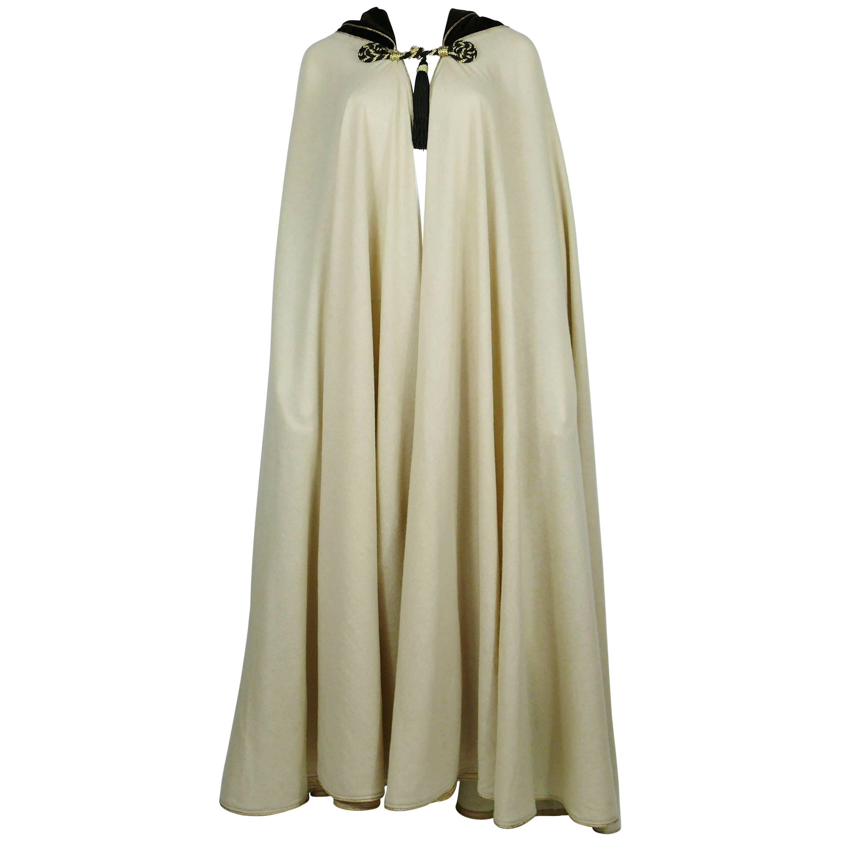 Yves Saint Laurent Vintage 1976 Rare Moroccan Inspired Hooded Cape For Sale