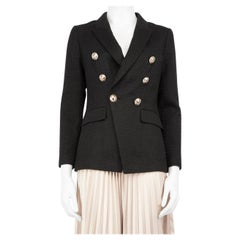Balmain Blazer doppiopetto in jacquard nero taglia S