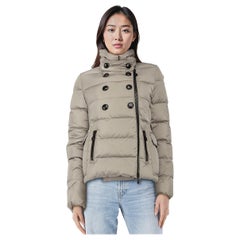Moncler Cappotto trapuntato doppio petto grigio taglia S