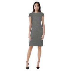 Max Mara Grey Short Sleeve Houndstooth Dress Size M