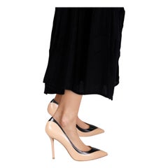Malone Souliers Beige & Black Leather Pointed Pumps Taglia IT 38