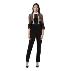 Mono de encaje floral negro Self-Portrait Talla S