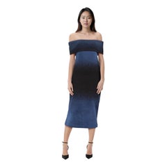 Roland Mouret Black & Blue Ombré Maxi Dress Size S