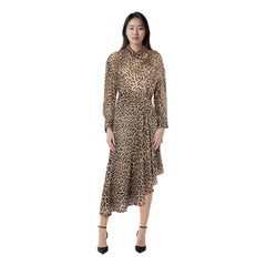 Iro Vestido de manga larga con estampado de leopardo marrón Talla XS