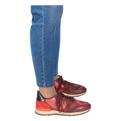 Valentino Garavani Rote Camo Rockrunner-Turnschuhe aus Leder Größe IT 37,5