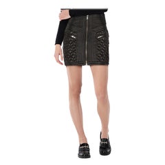 Iro, minigonna con zip in pelle nera, taglia M. I.