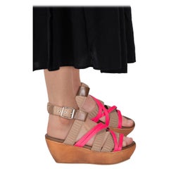 Marni Rosa & Brown Plateausandalen Größe IT 40