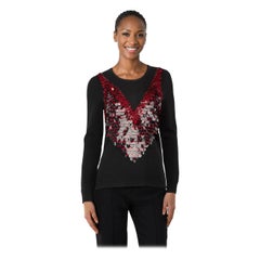 Altuzarra - Maglia in lana nera con paillettes sul davanti - taglia S