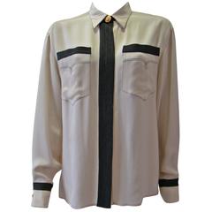 Gianni Versace Couture Creme Silk Shirt