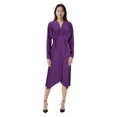 Isabel Marant Purple Drape Detail Midi Dress Size XXL