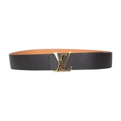 Louis Vuitton Reversible Leather Gold LV Buckle Belt