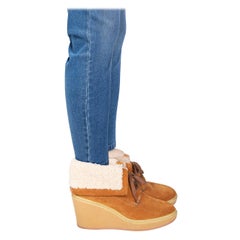 Chloé See By Chloé Brown Shearling Suede Snow Boots Size IT 40